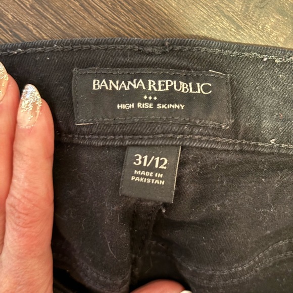 Banana Republic Skinny High Rise Black Jeans 31/12 - Picture 2 of 4
